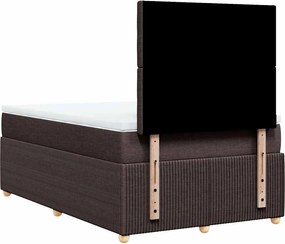 vidaXL Κρεβάτι Boxspring με Στρώμα Σκούρο Καφέ 120x190 εκ Υφασμάτινο