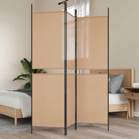 vidaXL 3-Panel Room Divider Μπεζ 150 x 180 cm Ύφασμα
