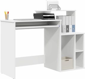 vidaXL Γραφείο με ράφι Λευκό 120,5 x 44 x 88,5 εκ Επεξεργασμένο ξύλο