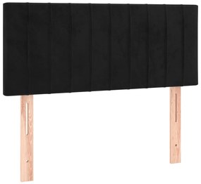 vidaXL Κρεβάτι Boxspring με Στρώμα Μαύρο 80 x 200 εκ. Βελούδινο