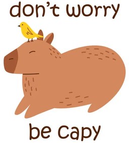 Εικονογράφηση Vector funny capybara with text dont, Ulyana Moskalchuk