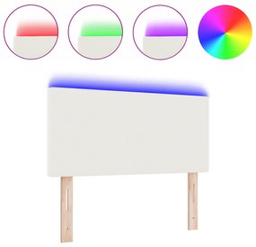 vidaXL LED Κεφαλάρι Απλό Σχέδιο Κρεμ 80 εκ. Ύφασμα Κόρντουρα