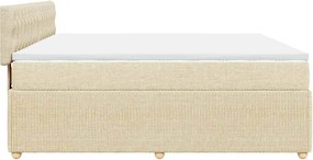 vidaXL Κρεβάτι Boxspring με Στρώμα Κρεμ 200x200 εκ. Υφασμάτινο