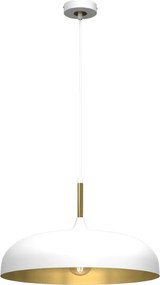 Κρεμαστό Φωτιστικό Lincoln 45cm Λευκό με Χρυσό