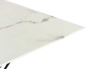 Τραπεζάκι σαλονιού Flint 165, Μαύρο, Λευκό μάρμαρο, 48x60x120cm, Επεξεργασμένο γυαλί, Γωνιακό | Epipla1.gr