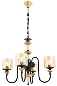 Φωτιστικό Οροφής 301AUR1126 Φ62x100cm 4xE27 60W Black-Gold Opviq