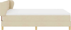 vidaXL Κρεβάτι με ελατήρια με στρώμα Κρεμ 140 x 190 cm ύφασμα