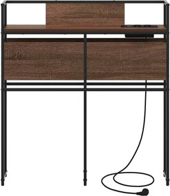 vidaXL Κεφαλάρι Αποθήκης με ράφι Καφέ δρυς 80 cm Επεξεργασμένο ξύλο