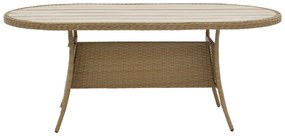 Τραπέζι Keir rattan-αλουμίνιο καφέ 180x90x72εκ