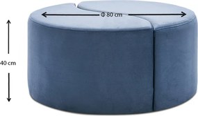 Σκαμπώ Alis Megapap βελούδινο χρώμα μπλε 80x80x40εκ.