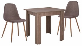Τραπεζαρία HM11619.03 (Σετ 3τμχ) 80x80x77 Brown 2 Θέσεων