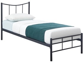 Κρεβάτι Μονό ArteLibre ROSE Μαύρο Μέταλλο 208x93.8x100cm (Στρώμα 90x200cm)