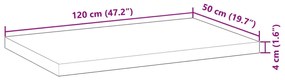 Επιφάνεια Γραφείου Ορθογώνια 120x50x4 εκ. Μασίφ Ξύλο Ακακίας - Καφέ