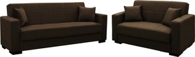 Σετ σαλονιού 2τεμ Vox pakoworld ύφασμα σε καφέ απόχρωση
