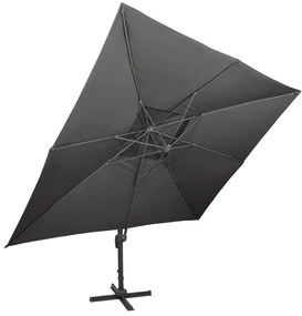 vidaXL Ομπρέλα Κήπου με Διπλή Κορυφή, Ανθρακί 400x300 εκ.
