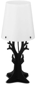 Επιτραπέζιο Φωτιστικό - Πορτατίφ 49365 Black - White Huntsham Eglo Μέταλλο,Ξύλο