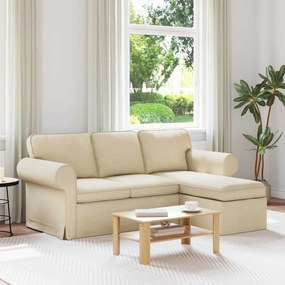 vidaXL Καναπές Κρεμ 215 x 138 x 80 εκ ύφασμα