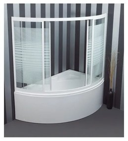 SANITEC A-965-150 Συρώμενο κρύσταλλο ασφαλείας Tempered Glass με λευκή σεριγραφία, για την μπανιέρα LYDIA