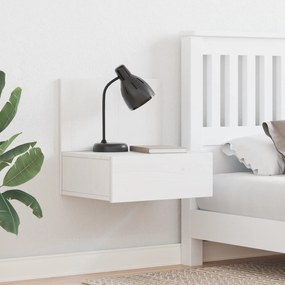 vidaXL Τοίχου Κομοδίνο με συρτάρι Επιτοίχιο 2 pcs Λευκό 42 x 32.5 x 40 εκ