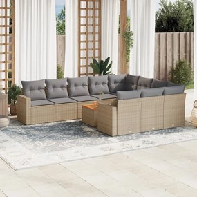 vidaXL Patio Sofa Set 10,0-θέσια Μικτό μπεζ και γκρι