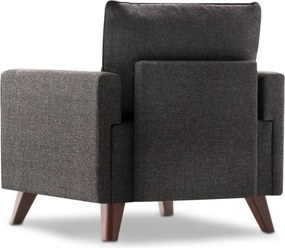 Πολυθρόνα Bella Megapap υφασμάτινη χρώμα ανθρακί 82x81x85εκ.