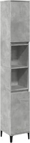 vidaXL Ντουλάπι Μπάνιου Γκρι Σκυροδέματος 30x30x190 εκ. Επεξ. Ξύλο
