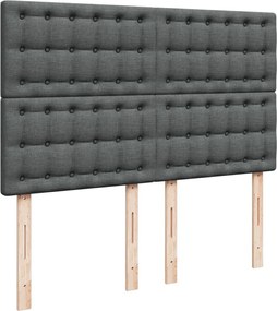 vidaXL Κρεβάτι Boxspring με Στρώμα Σκούρο Γκρι 140x200 εκ Υφασμάτινο