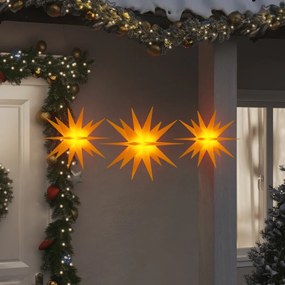 vidaXL Φωτιστικά Χριστουγεννιάτικα με LED 3 τεμ. Αναδιπλούμενα Κίτρινα