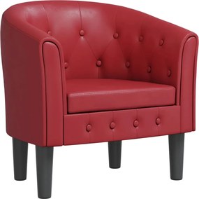 vidaXL Πολυθρόνα Μπάρελ Μπορντό από Συνθετικό Δέρμα