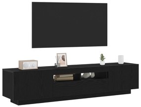 vidaXL Τηλεοπτική ντουλάπα με LED φωτισμό σε Μαύρη Βελανιδιά 180x35x40 εκ από επεξεργασμένο ξύλο