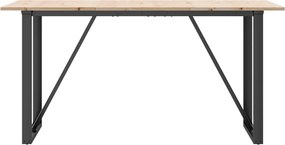 vidaXL Τραπέζι Τραπεζαρίας Πλαίσιο Ο Μασίφ Πεύκο/Ατσάλι