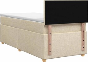 vidaXL Κρεβάτι box spring με στρώμα Κρεμ 80 x 200 cm Ύφασμα