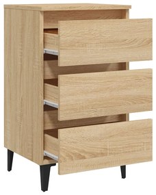 vidaXL Κομοδίνο Sonoma Δρυς 40 x 35 x 69 εκ. με Μεταλλικά Πόδια