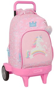 Σχολική Τσάντα με Ρόδες Glow Lab Ροζ 33 x 45 x 22 cm