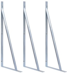 vidaXL Βραχίονες Στήριξης Στύλων Περίφραξης 3 τεμ. Γαλβανισμένο Ατσάλι