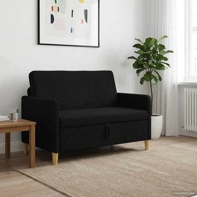 vidaXL Καναπές με Αποθήκευση Μαύρο 122 x 78 x 87 εκ Πολυεστέρας
