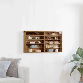 vidaXL Βιτρίνα Επιτοίχιο Παλιό ξύλο 100 x 8,5 x 50 cm