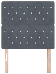 vidaXL LED Προσκέφαλο Σκούρο Γκρι 100 εκ Βελούδο