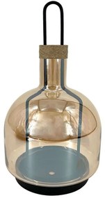 Κηροπήγιο Μπουκάλι 15-00-23979 Φ15x29cm Black-Honey Marhome Μέταλλο,Γυαλί