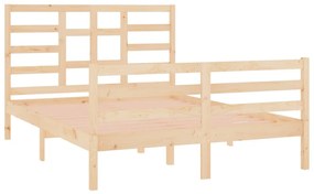 vidaXL Πλαίσιο Κρεβατιού 140 x 190 εκ. από Μασίφ Ξύλο Πεύκου