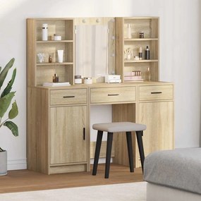 vidaXL Σετ Τραπεζιού Μακιγιάζ 3 pcs Δρύς Sonoma 50 x 41 x 135 εκ