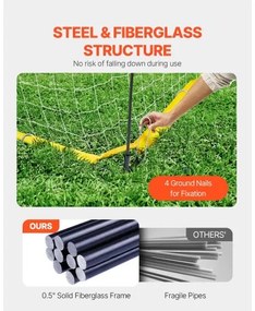 VEVOR 12x6 ft Portable Soccer Goal Kids Soccer Net Carry Bag Backyard Training