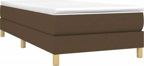 vidaXL Κρεβάτι Boxspring με Στρώμα Σκούρο Καφέ 80x200 εκ. Υφασμάτινο