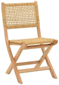 Folding chair Xianju beech wood and rope in natural shade 47x58x85cm 47x58x85 εκ.