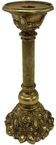 Κηροπήγιο Flower 279-222-158 11x11x26cm Gold Polyresin