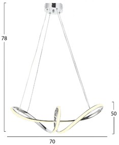 ΦΩΤΙΣΤΙΚΟ ΟΡΟΦΗΣ ΧΡΩΜΙΟΥ LED HM7522.01 52x28x66 εκ. ΑΣΗΜΙ