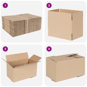 vidaXL κουτί πτυσσόμενο  50 τμχ 24x13x13 cm Χαρτόνι