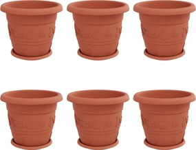 vidaXL Γλάστρες φυτών 6 τμχ. Κεραμιδί Ø 34 x 28 εκ Πλαστικό