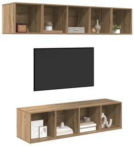 vidaXL Σετ επίπλου τηλεόρασης 4 pcs artisan δρυς 37 x 37 x 142.5 εκ