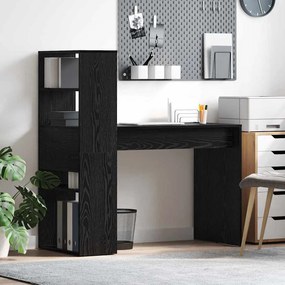 vidaXL Γραφείο Μαύρη Οξυά 113 x 54 x 120 εκ. Επεξεργασμένο ξύλο